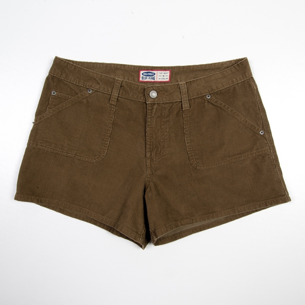 OLD NAVY Short Shorts Olive Drab Green 'Color Cords' Cotton NWOT womens size 12